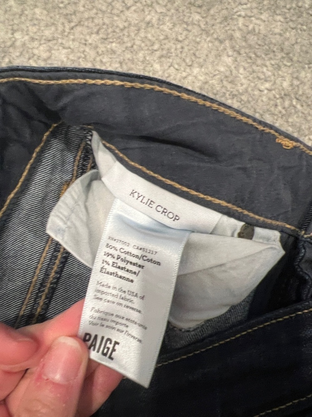 PAIGE Skinny Jeans in Dark Indigo Wash kylie crop - Picture 3 of 3
